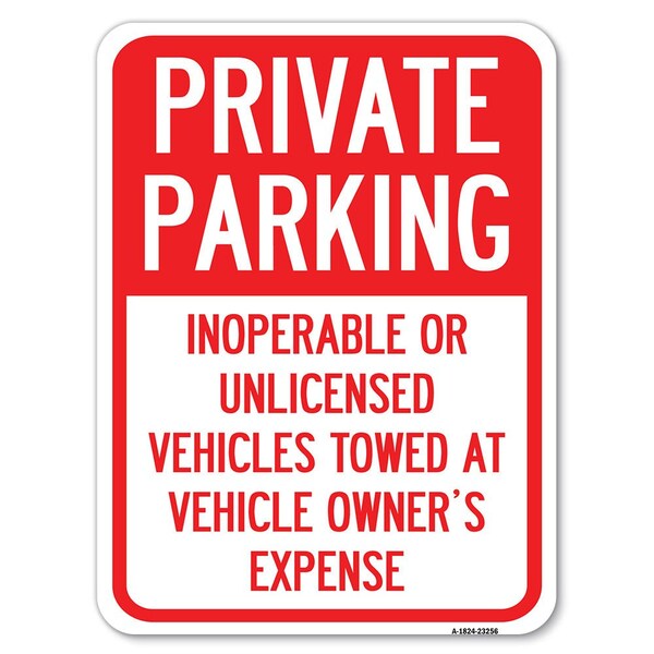 Private Parking Inoperable or Unlicensed Vehicles Towed at Vehicle Owners Expense, A-1824-23256